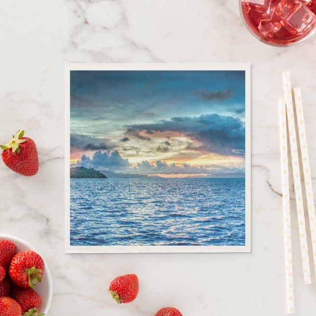 Bora Bora beautiful sunset Napkins (Insitu)