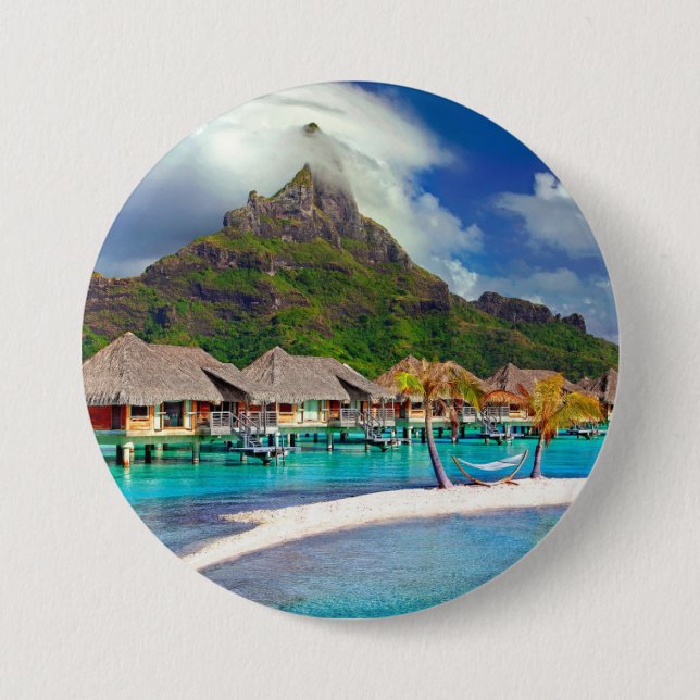 Bora Bora Caribbean Island    Button (Front)