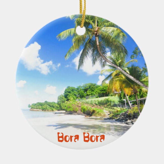 Bora Bora Ceramic Ornament (Front)