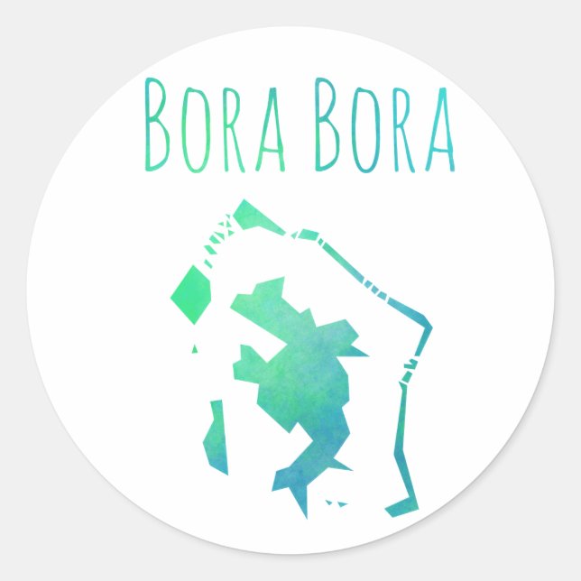 Bora Bora Classic Round Sticker (Front)