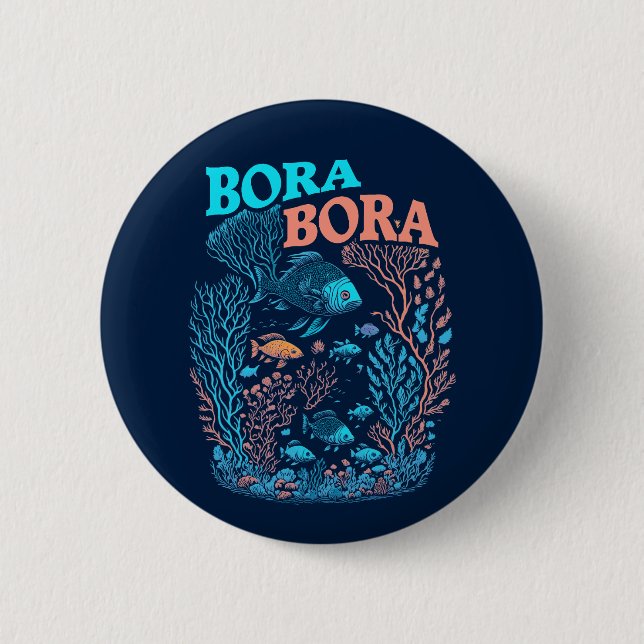 Bora Bora Coral Reef Button (Front)