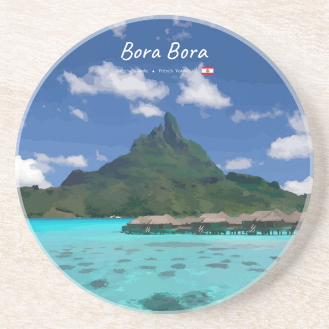 Bora Bora, French Polynesia - Beach Resort Coaster (Front)