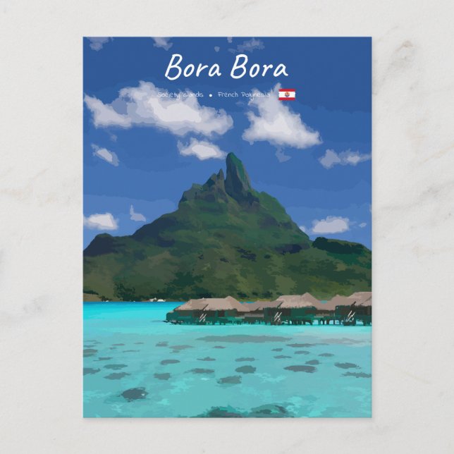 Bora Bora, French Polynesia - Beach Resort Postcard (Front)