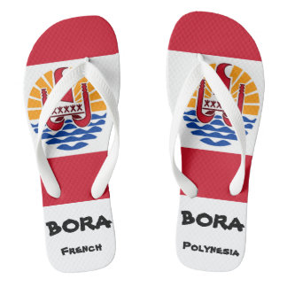 Bora Bora French Polynesia Flag Flip Flops