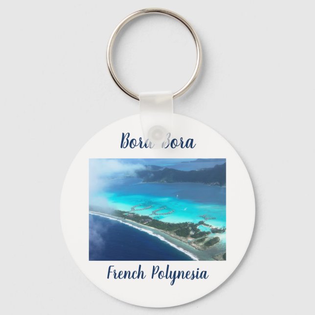 Bora Bora, French Polynesia  From The Air Keychain (Front)