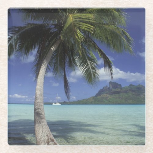 Bora Bora French Polynesia Mt Otemanu Glass Coaster