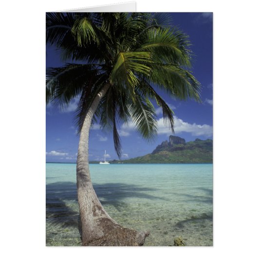 Bora Bora, French Polynesia Mt. Otemanu seen Cards (Front)