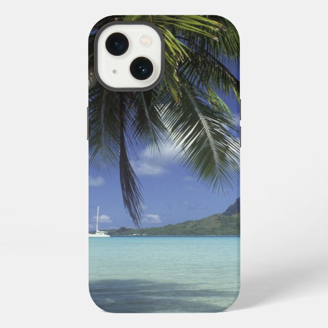 Bora Bora, French Polynesia Mt. Otemanu seen Iphone Case (Back)