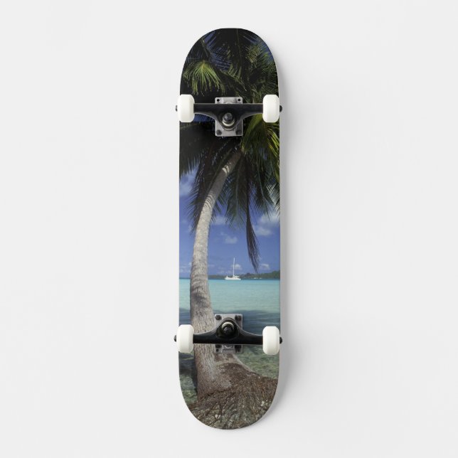 Bora Bora, French Polynesia Mt. Otemanu seen Skateboard Deck (Front)