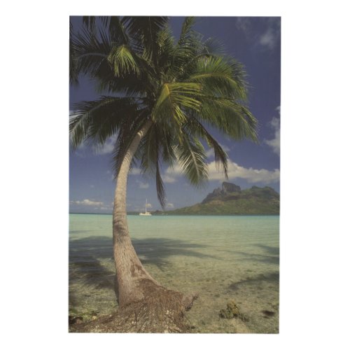 Bora Bora French Polynesia Mt Otemanu seen Wood Wall Art