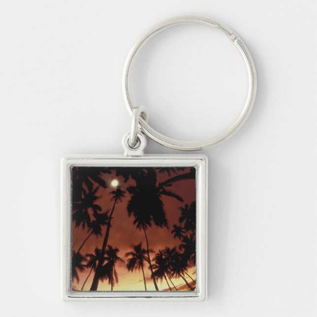 Bora Bora, French Polynesia Sunset shot through Keychain (Front)