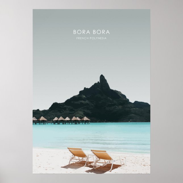 Bora Bora, French Polynesia Travel Artwork Poster (Front)