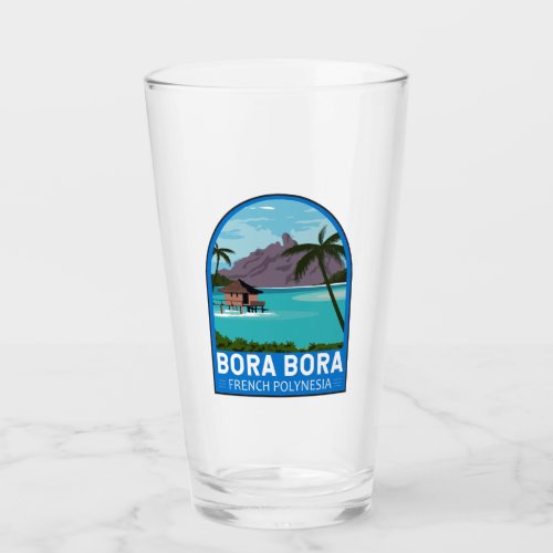 Bora Bora French Polynesia Travel Vintage Art Glass