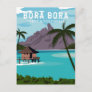 Bora Bora French Polynesia Travel Vintage Art Postcard