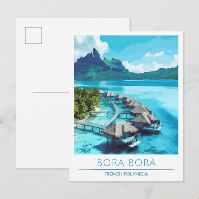 Bora Bora French Polynesia Vintage Travel  Postcard (Front/Back)