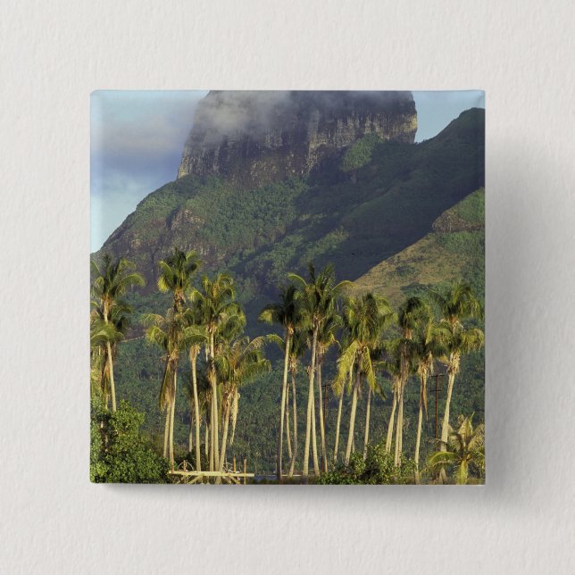 Bora Bora, French Polynesia Waterfront scene and Button (Front)