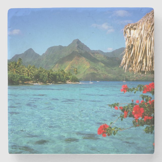 Bora Bora Island, French Polynesia Stone Coaster (Front)