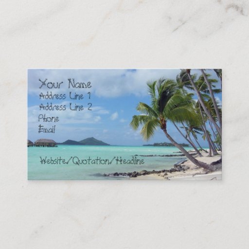 Customizable Bora Bora Lagoon Business Card