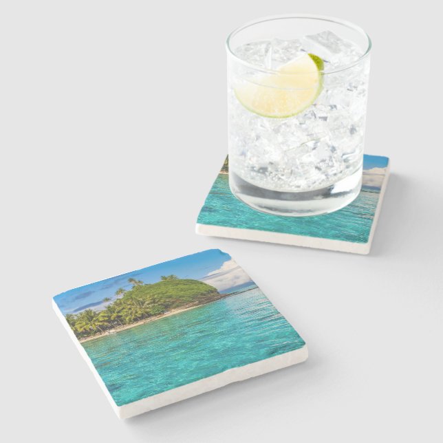 Bora Bora lagoon Stone Coaster (Side)