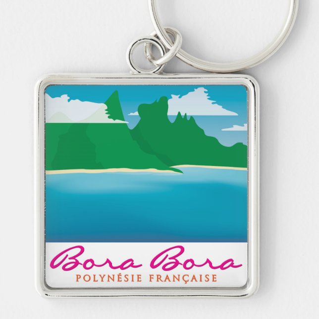 Bora bora landscape keychain (Front)