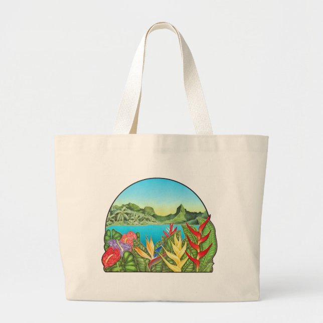Bora Bora Large Tote Bag (Front)