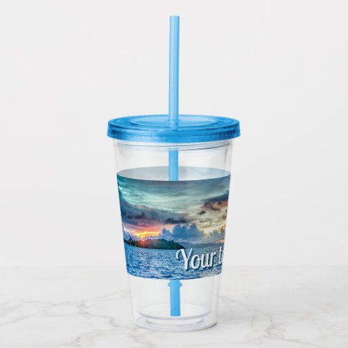 Bora Bora Ocean View Photograph  Acrylic Tumbler