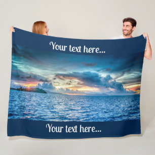 Bora Bora Ocean View Photograph Fleece Blanket