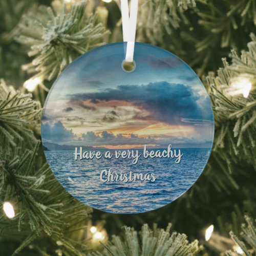 Bora Bora Ocean View Photograph  Glass Ornament