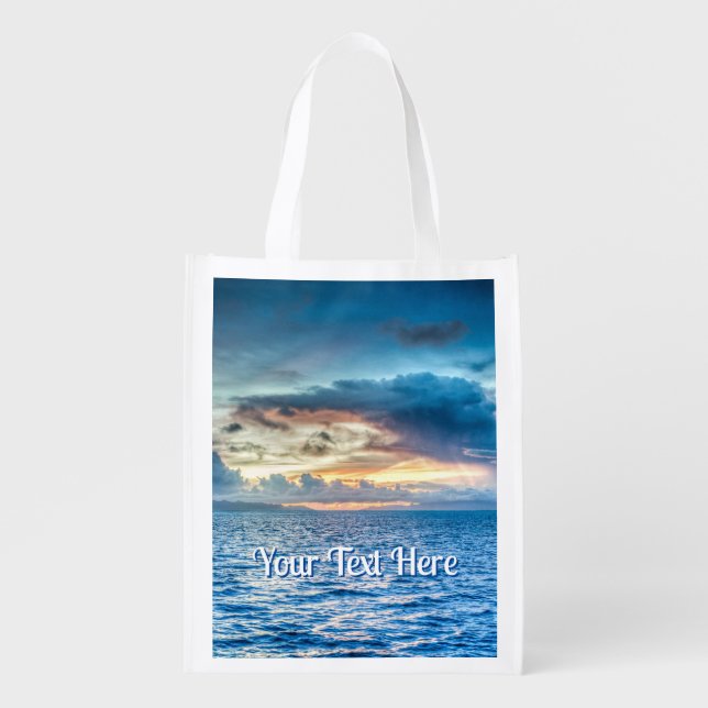 Bora Bora Ocean View Photograph  Grocery Bag (Front)