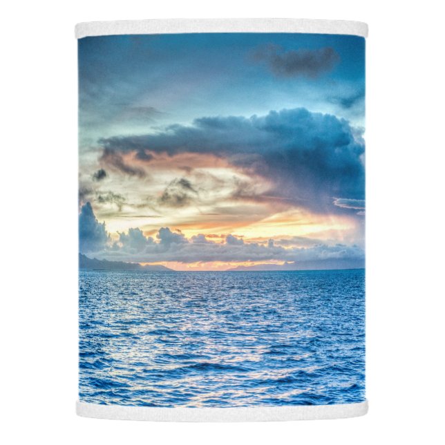 Bora Bora Ocean View Photograph Lamp Shade (Front)