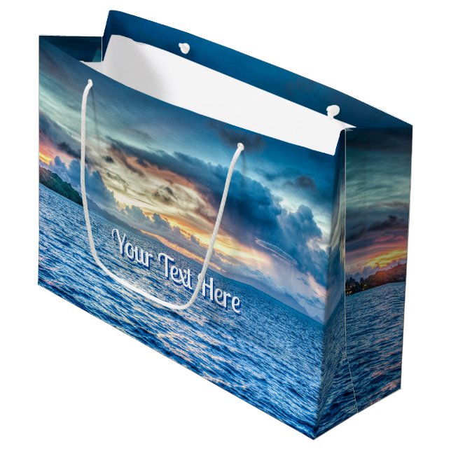 Bora Bora Ocean View Photograph  Large Gift Bag (Front Angled)