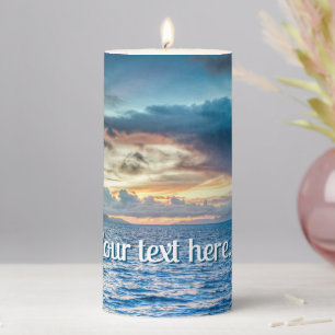 Bora Bora Ocean View Photograph Pillar Candle