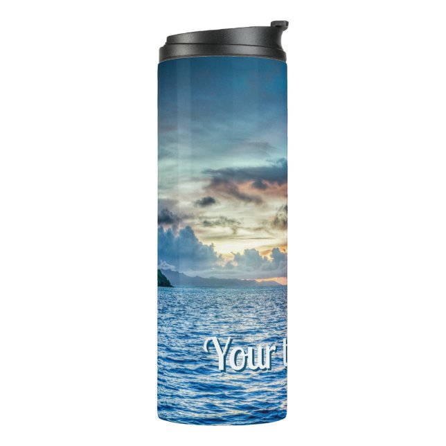 Bora Bora Ocean View Photograph  Thermal Tumbler (Rotated Left)