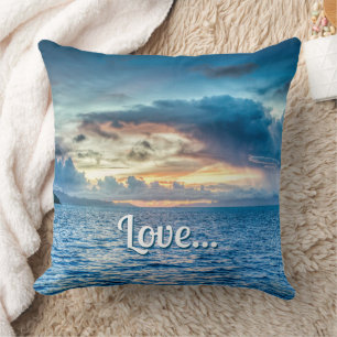 Bora Bora Ocean View Photograph  Throw Pillow
