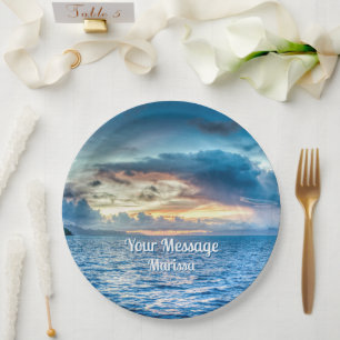 Bora Bora Ocean View Photograph Tissue Paper Plates
