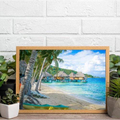 Bora Bora Pacific Islands Overwater Bungalows Poster