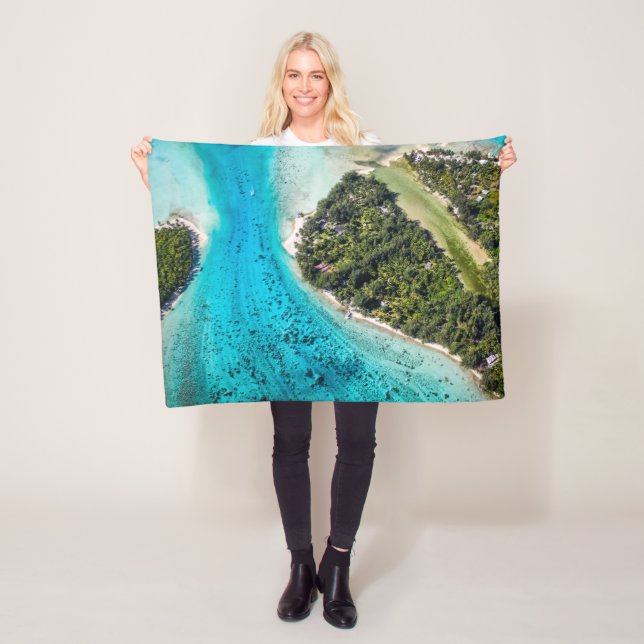 Bora Bora - Pathway To The Ocean Fleece Blanket (In Situ)
