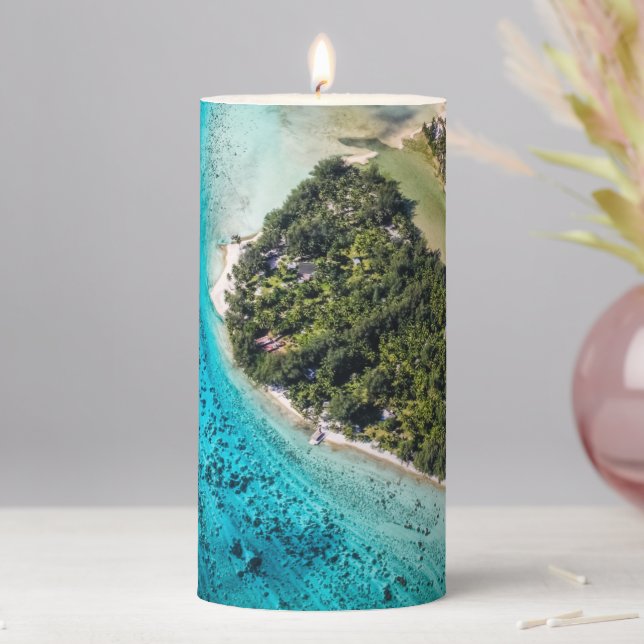 Bora Bora - Pathway To The Ocean Pillar Candle (In Situ)