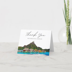 Bora Bora Photo Blank Letterpress Thank You Card