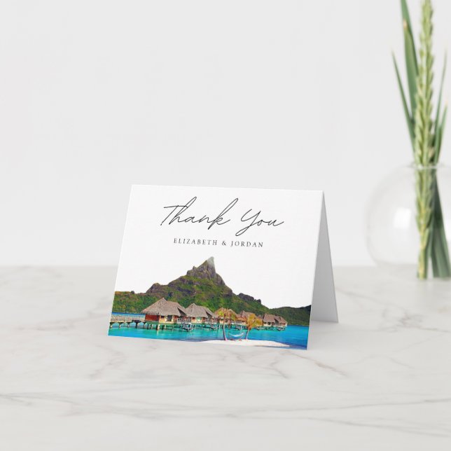 Bora Bora Photo Blank Thank You Card (Front)