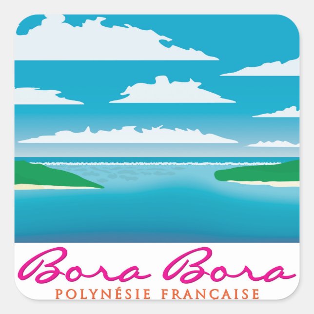 Bora Bora reef Square Sticker (Front)