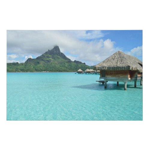 Bora Bora resort and lagoon view Faux Canvas Print