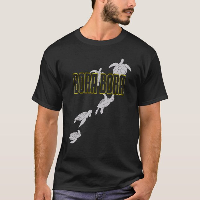 Bora Bora Sea Turtles Scuba Diving with Turtles T-Shirt (Front)
