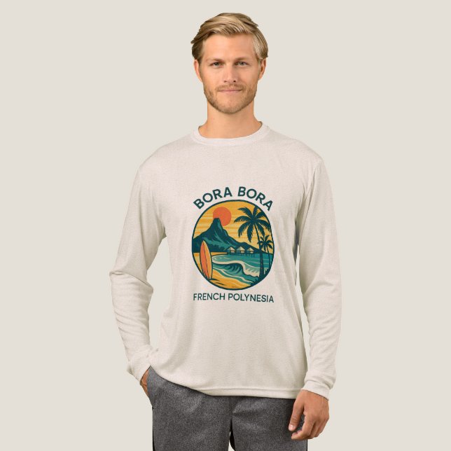 Bora Bora Serenity – Tropical  French Polynesia Tri-Blend Shirt (Full Front)