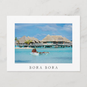Bora Bora style breakfast service in canoe Postcard
