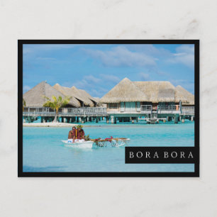 Bora Bora style breakfast service in canoe Postcard