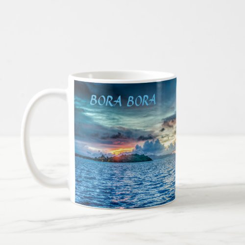 Bora Bora Sunset across the ocean Coffee Mug