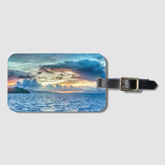 Bora Bora Sunset Luggage Tag (Front Horizontal)