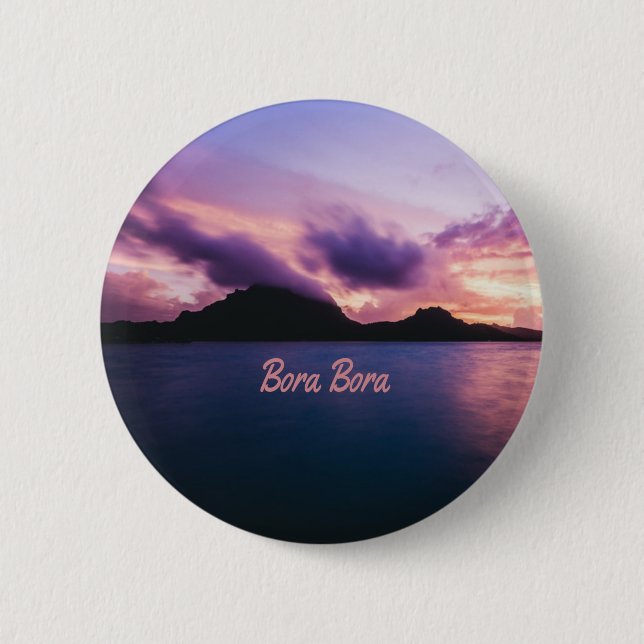Bora Bora Suset Island Beach Button (Front)