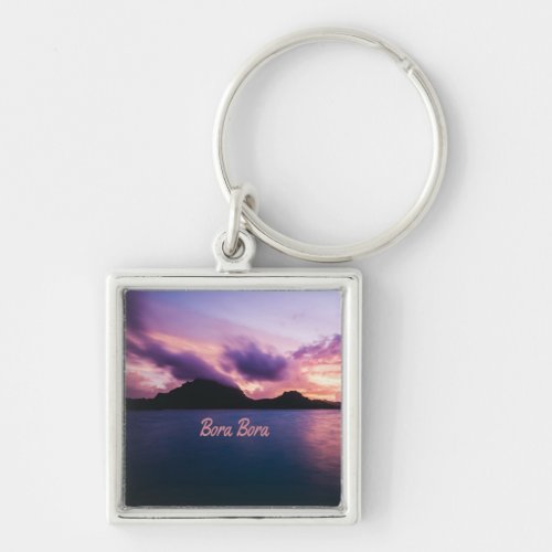 Bora Bora Suset Island Beach Keychain